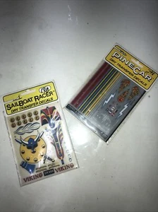 RARE VINTAGE PINE CAR AND SAILBOAT DERBY DRY TRANSFER DECALS - Picture 1 of 7