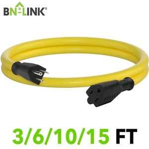 BN-LINK 3/6/10/15Ft Outdoor Extension Cord 12/3SJTW Heavy Duty Weather Resistant - Picture 1 of 11
