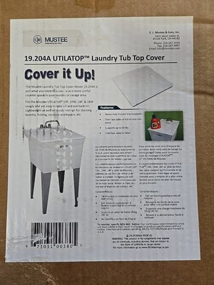 Heavy Duty White Laundry Tub Top Cover Utilatop Accesory Counter, Has a Scratch - Image 1 of 4