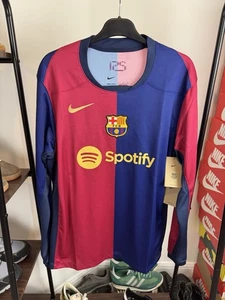 Barcelona 2024/25 Home Men's Nike Football Long Sleeve BNWT Mens Large Genuine - Picture 1 of 12