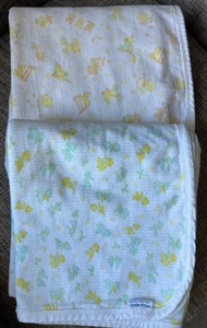 Vintage CARTERs Nursery Rhymes Jersey Knit Receiving Baby Crib Blankets 36 X 36 - Picture 1 of 2