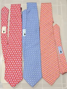 Lot 3 Vineyard Vines Silk Kneck Ties Made In USA - Picture 1 of 12