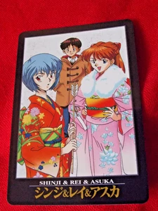 VINTAGE 1996 SEGA BANDAI EVANGELION KIMONO REI ASUKA & SHINJI CARD #15 UK 🚚 - Picture 1 of 2