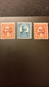 Scott #645, 647, 648 M/F/H, Hawaii and Molly Pitcher overprints, P-11, 1928 - Picture 1 of 2