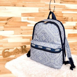 Spring/Summer Lesportsac Paisley All-Over Pattern Backpack Nylon Navy White Hfby - Picture 1 of 10