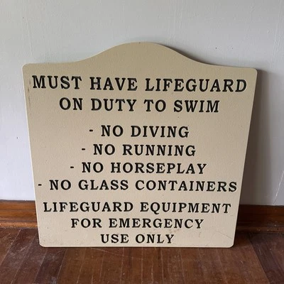 Letrero comercial grande Colorcore HDPE 24x24 reglas de piscina salvavidas de servicio Foto 1 de 4