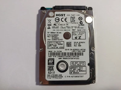 HGST Thin 7mm 320GB 2.5" SATA 7200RPM Laptop Hard Drive HDD Z7K500-320 - Image 1 of 3