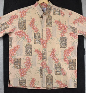 Reyn Spooner Tiki Shirt Mens XXL Beige - Picture 1 of 17