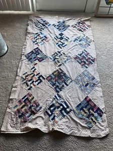Vintage Antik Scrap Quilt Top Handgenäht 72x86 - Bild 1 von 4