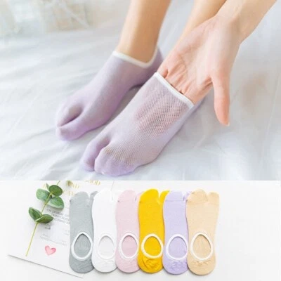 6 Pares Calcetines Tabi Delgados Transpirables Puntera Dividida Medias Ninja Japonesas Verano Diario Suave Foto 1 de 4