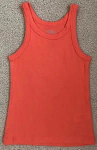 GYMBOREE size XS 4 Girls Solid Orange Cotton Tank Top EUC - Picture 1 of 4