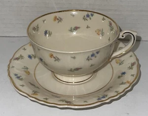 ✅Vintage Federal Shape Syracuse China✅ Made In America Gold Trim  With Flowers - Picture 1 of 8
