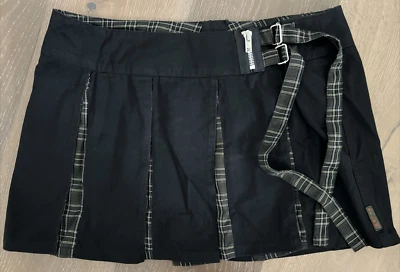 Falda plisada a cuadros negra Tripp NYC Daang Goodman gótica punk talla 2X XXL Foto 1 de 4
