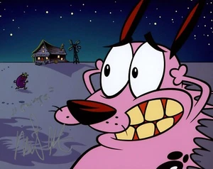 Foto firmada por Marty Grabstein Courage the Cowardly Dog 8x10 con certificación JSA automática - Imagen 1 de 3
