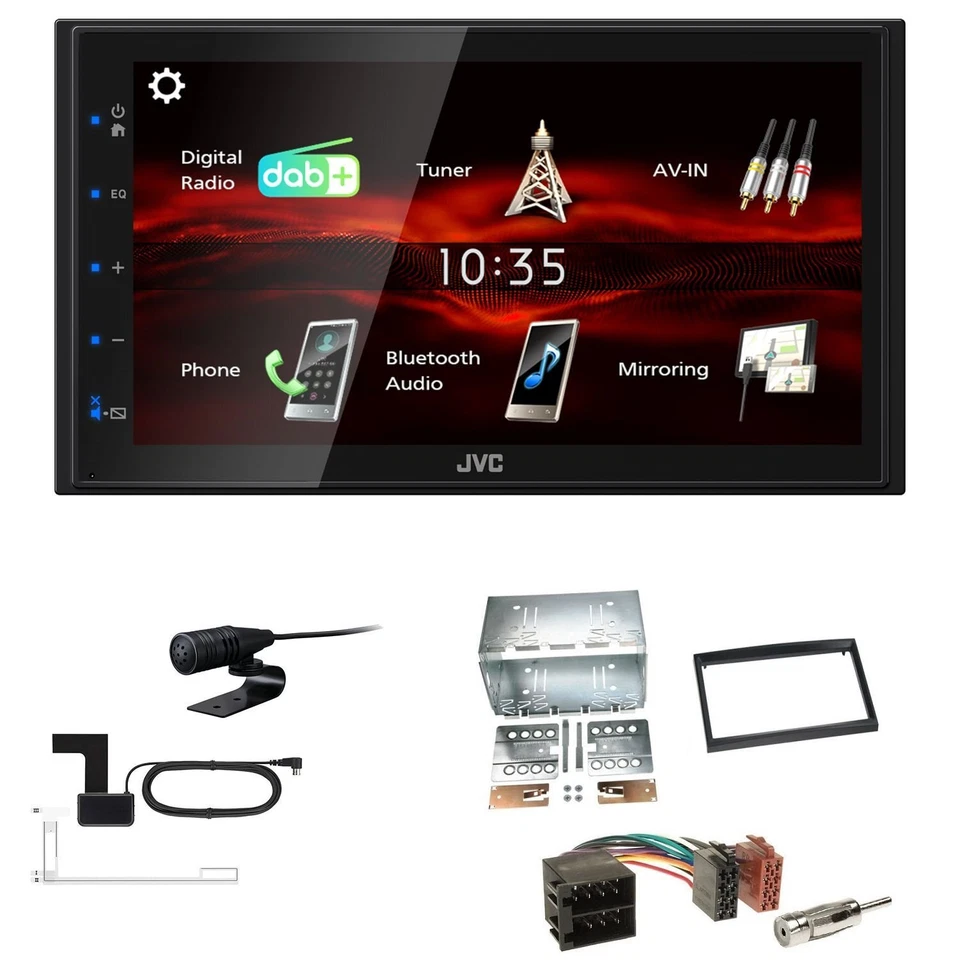 JVC Bluetooth 2DIN DAB+ Autoradio für Fiat Scudo ab 2007 schwarz - Bild 1 von 4