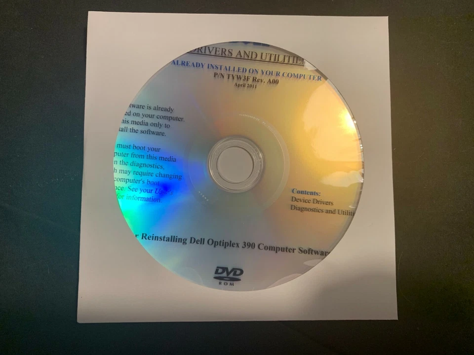DELL Optiplex 390 Drivers CD DVD Disc - Image 1 of 1
