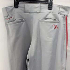 Nike Swingman Baseball Pants Mens L Gray Red Stripe Ken Griffey Dri Fit Athletic - Picture 1 of 7