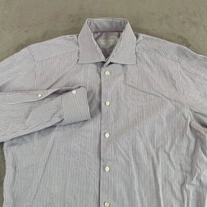 ETON Camicia Abito Contemporaneo Uomo 42 16,5 Grande Righe Lavanda Designer $270 - Foto 1 di 7