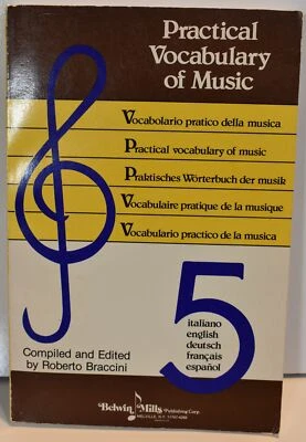 Practical Vocabulary Of Music Book Multilingual Roberto Braccini Belwin Mills - Image 1 of 4