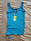 Versace Jeans Couture NWT Womens Drawstring Turquoise Tank Size S