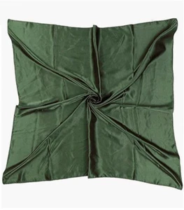 Large Square Satin Scarf Silk Feel Head Neck Wrap Solid Color Scarves Shawl 35" - Picture 1 of 37