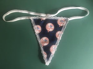 Womens Blue NEW YORK YANKEES NY Mlb Baseball Gstring Thong Sexy Underwear - Picture 1 of 1