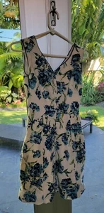 Blanes Vintage Dress White With Blue Flowers Sleeveless - Picture 1 of 4