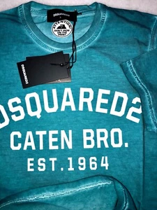 DSQUARED2 Oil Die Front Logo Premium Aqua Wash SS T-Shirt Size Medium $298 ITALY - Picture 1 of 12