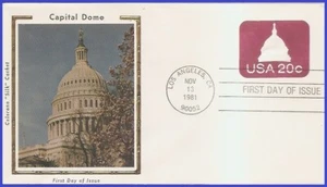 USA3 #U601 U/A COLORANO SEDA FDC Capitol Dome - Imagen 1 de 1