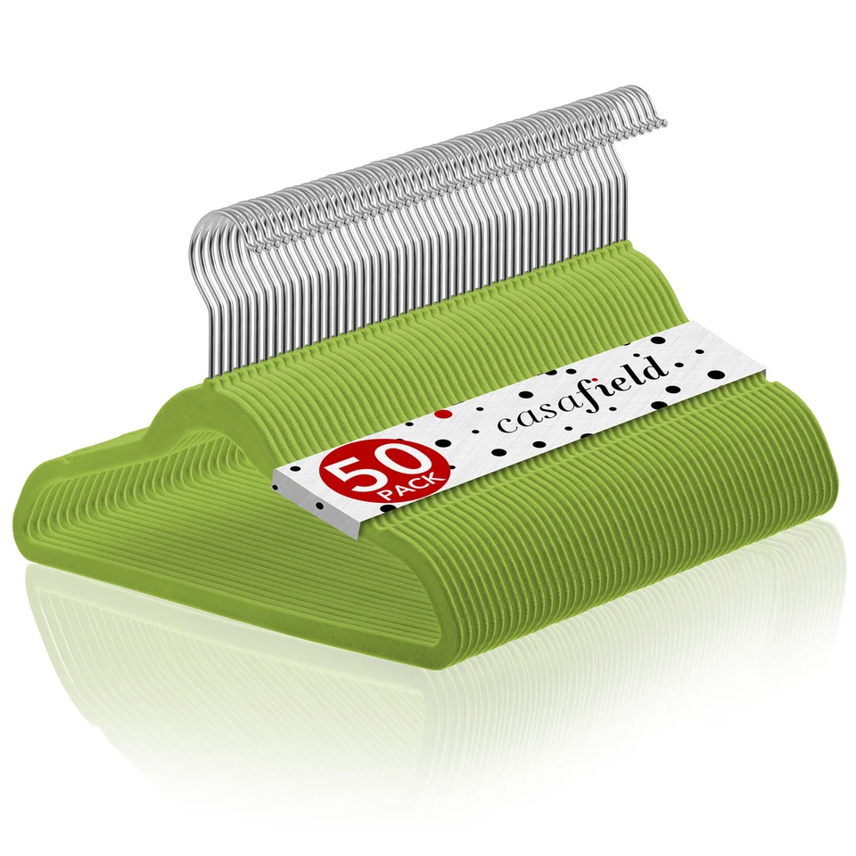 50 perchas de terciopelo de 14" de ancho para niños para ropa infantil vestidos pantalones camisas Foto 1 de 1