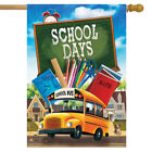 Livres d'autobus drapeau maison d'école jours d'école tableau d'automne 28" x 40" Briarwood Lane
