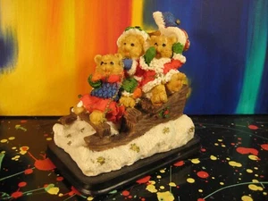 Hand Cranked Christmas Music Box Bear Sleigh Plays "Jingle Bells" - Imagen 1 de 7