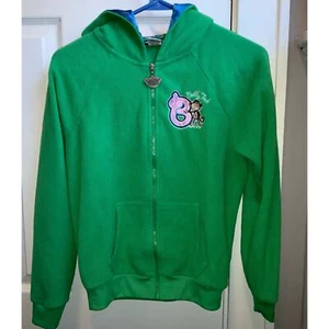 Bobby Jack vintage full zip green girls fleece hoodie. size large - Picture 1 of 7