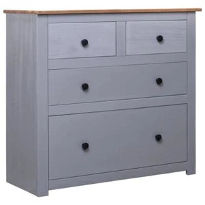 Wooden Sideboard 4 Drawers Storage Unit Side Cabinet Grey Organizer Furniture - Picture 1 of 9