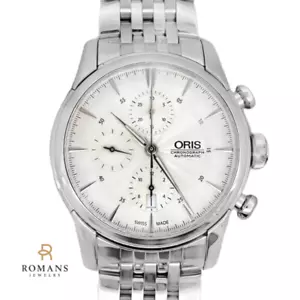 Oris Artelier Watch Chronograph 44mm Stainless Cal 774 Ref 7686-84 Serviced War. - Picture 1 of 5