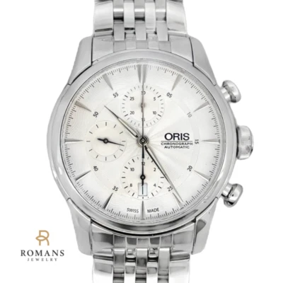 Oris Artelier Watch Chronograph 44mm Stainless Cal 774 Ref 7686-84 Serviced War. - Image 1 of 4