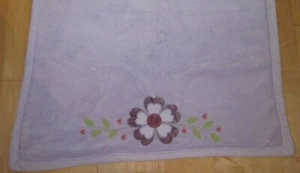 Kidsline Purple Lavender Flower Baby Blanket Plush Velour - Picture 1 of 3