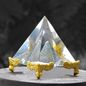 Crystal Glass Pyramid for Positive Energy Vastu Correction Good Luck Prosperity - Picture 1 of 8