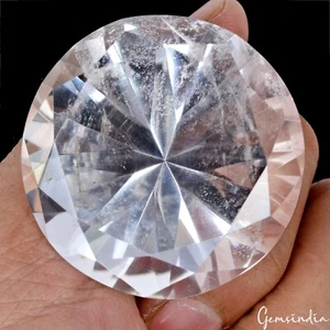 290 Ct Natural Diamond Cut White Quartz Crystal Mineral Loose Huge Size Gemstone - Picture 1 of 6