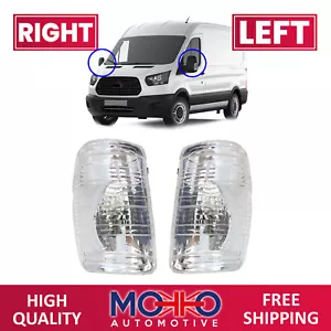 WING MIRROR INDICATOR LENS COVER CLEAR R+L FOR FORD TRANSIT MK8 1823998 1847389 - Picture 1 of 14