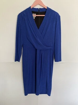 Vestido envolvente sintético Anne Klein para mujer mangas 3/4 azul marinero/punto negro talla 10 nuevo con etiquetas Foto 1 de 4