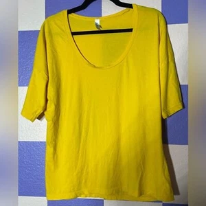 Neu ohne Etikett American Apparel kurzes T-Shirt Rundhalsausschnitt lockere Passform in Sonnengelb – Größe L - Bild 1 von 4