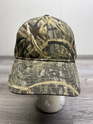 Vintage Mossy Oak Hat Cap Camo Shadow Grass Strap Back Hunting 90s Y2K Faded - Image 1 of 4