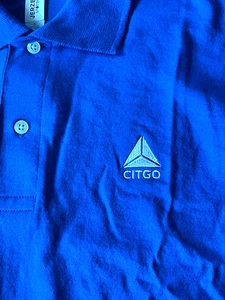 Citgo gasoline gas station Polo uniform embroidered logo Blue S small NWOT - Picture 1 of 2