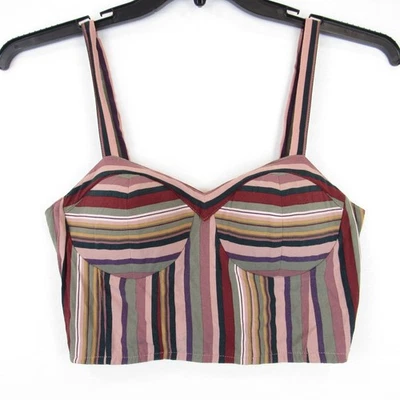 Top corto Xhilaration Junior talla S multicolor a rayas bustier ajustado Foto 1 de 4