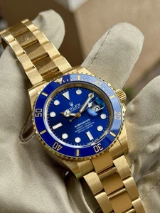 Rolex Submariner Date 41mm 18K Yellow Gold Blue Oyster Watch 126618lb 2024 - Picture 1 of 9