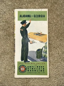 1940’s Alabama/Georgia road  map Sinclair oil gas Advertising 6 panel 3 Of 3 NR - Bild 1 von 21