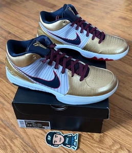 DS NEU 2024 NIKE KOBE IV 4 PROTRO GOLDMEDAILLE OLYMPIADE RETRO FQ3544-100 SELTEN GRÖSSE 9 - Bild 1 von 8