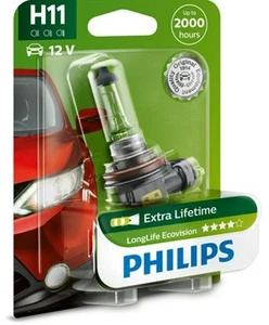 1x PHILIPS LongLife EcoVision H11 Bombilla Luz de carretera 12V 55W 3000K PGJ19-2 - Imagen 1 de 5