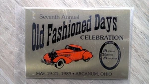Daytona Trophy Old Fashioned Days Celebration Plaque 1989 Arcanum - Picture 1 of 2